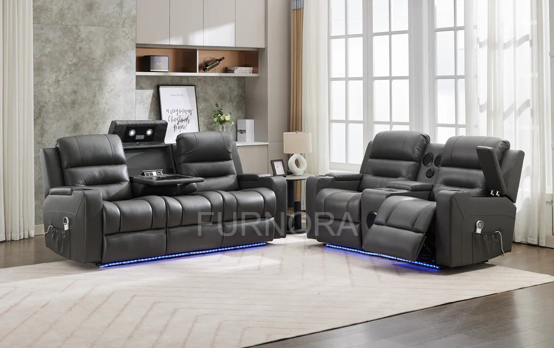 Bolero 3+2 Leather Recliner Sofa Set